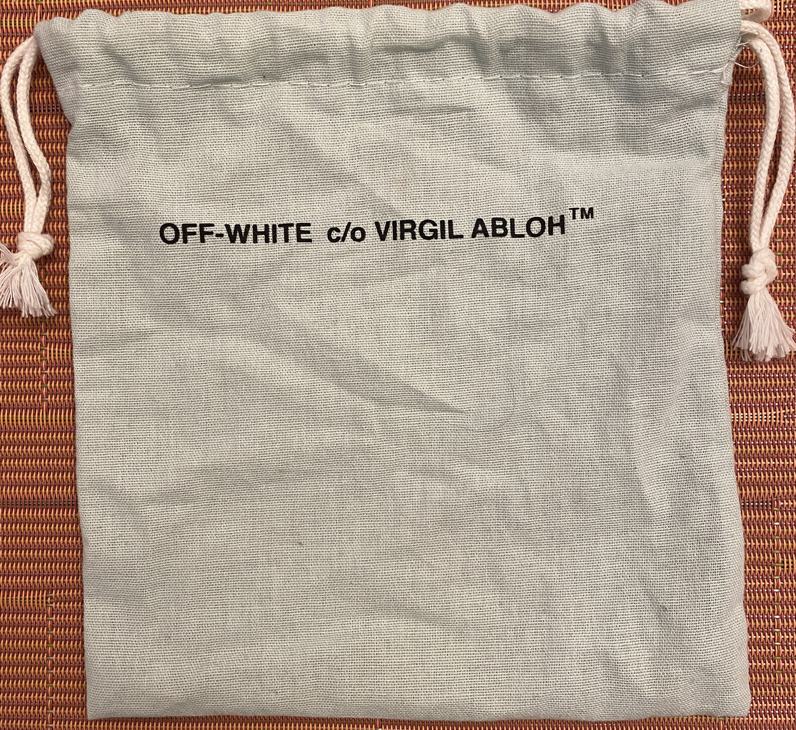 Off-White Virgil Abloh • Drawstring Bag Teal Green New • Tech • 7.5”• Free Fedex
