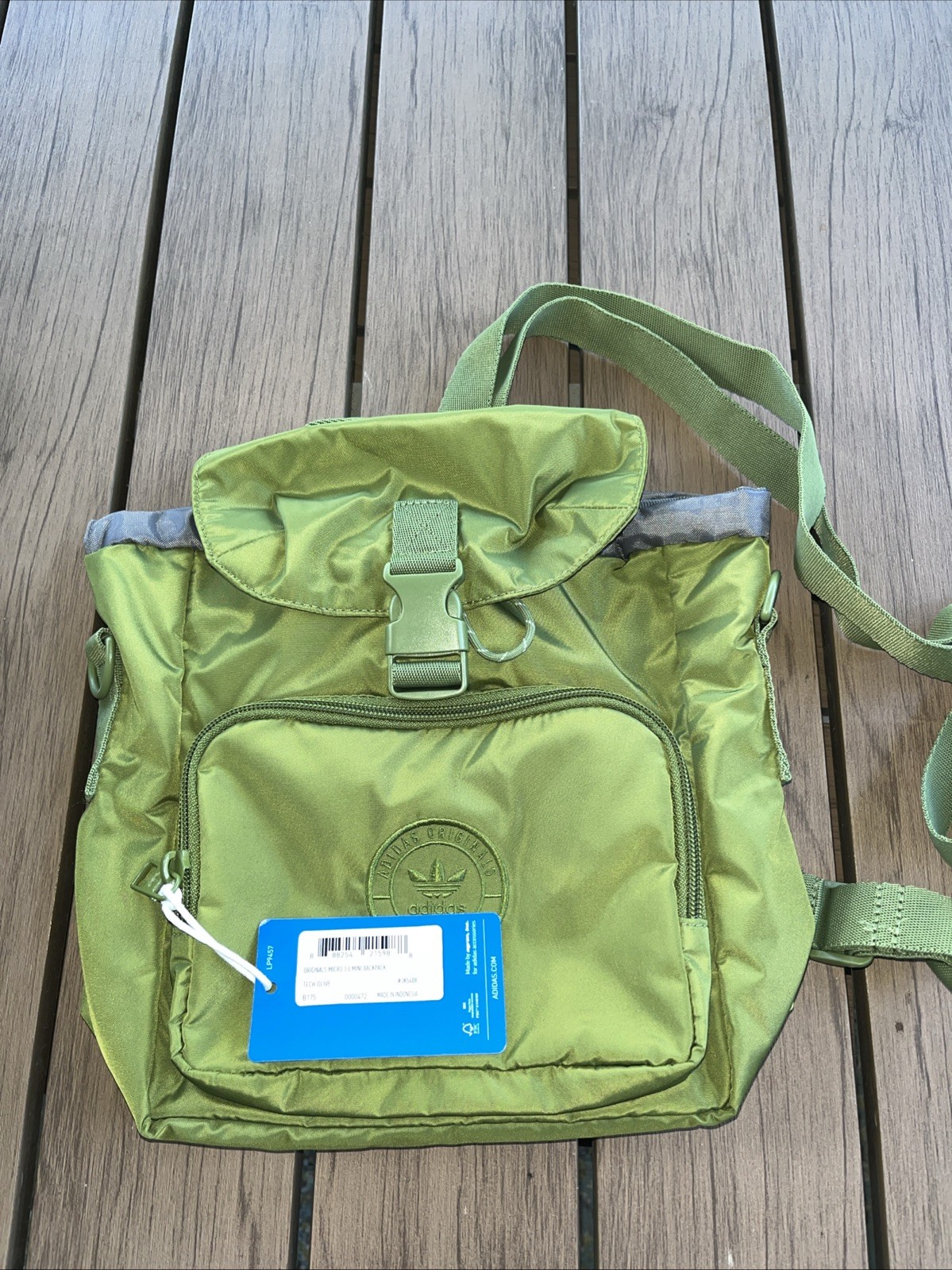 Adidas ORIGINALS MICRO 3 MINI BACKPACK Tech Olive Green Cross Body Purse NWT