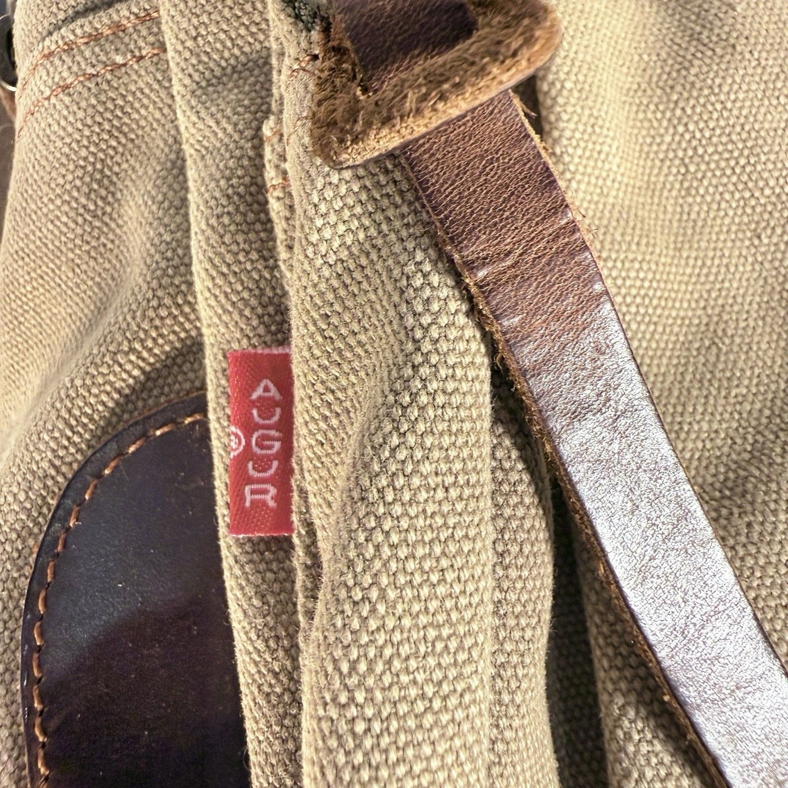 Augur Strauss Convertible Canvas Leather Utility Backpack Men Unisex Sling Bag