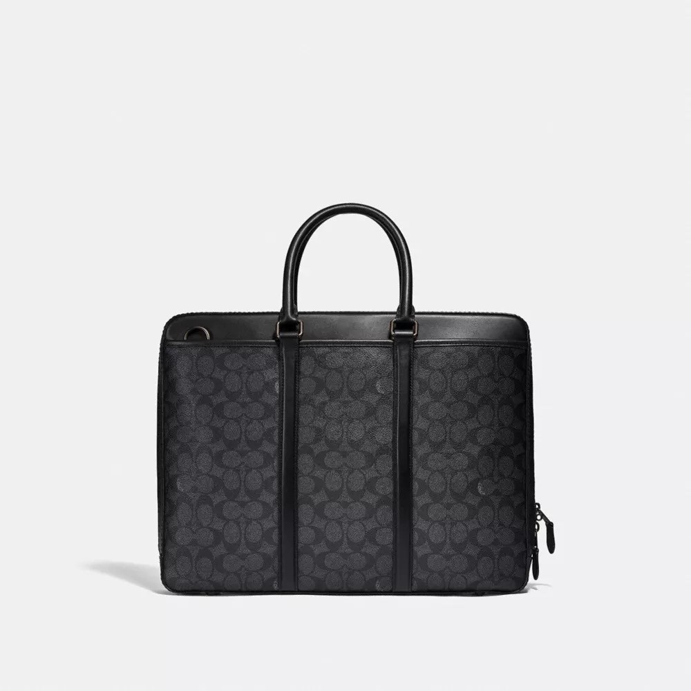 Coach Metropolitan Slim Briefcase in Signature Canvas NWT