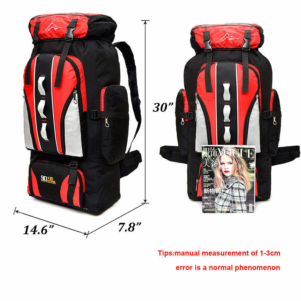 56L/80L/100L Outdoor Military Tactical Backpack Rucksack Camping Hiking Bag