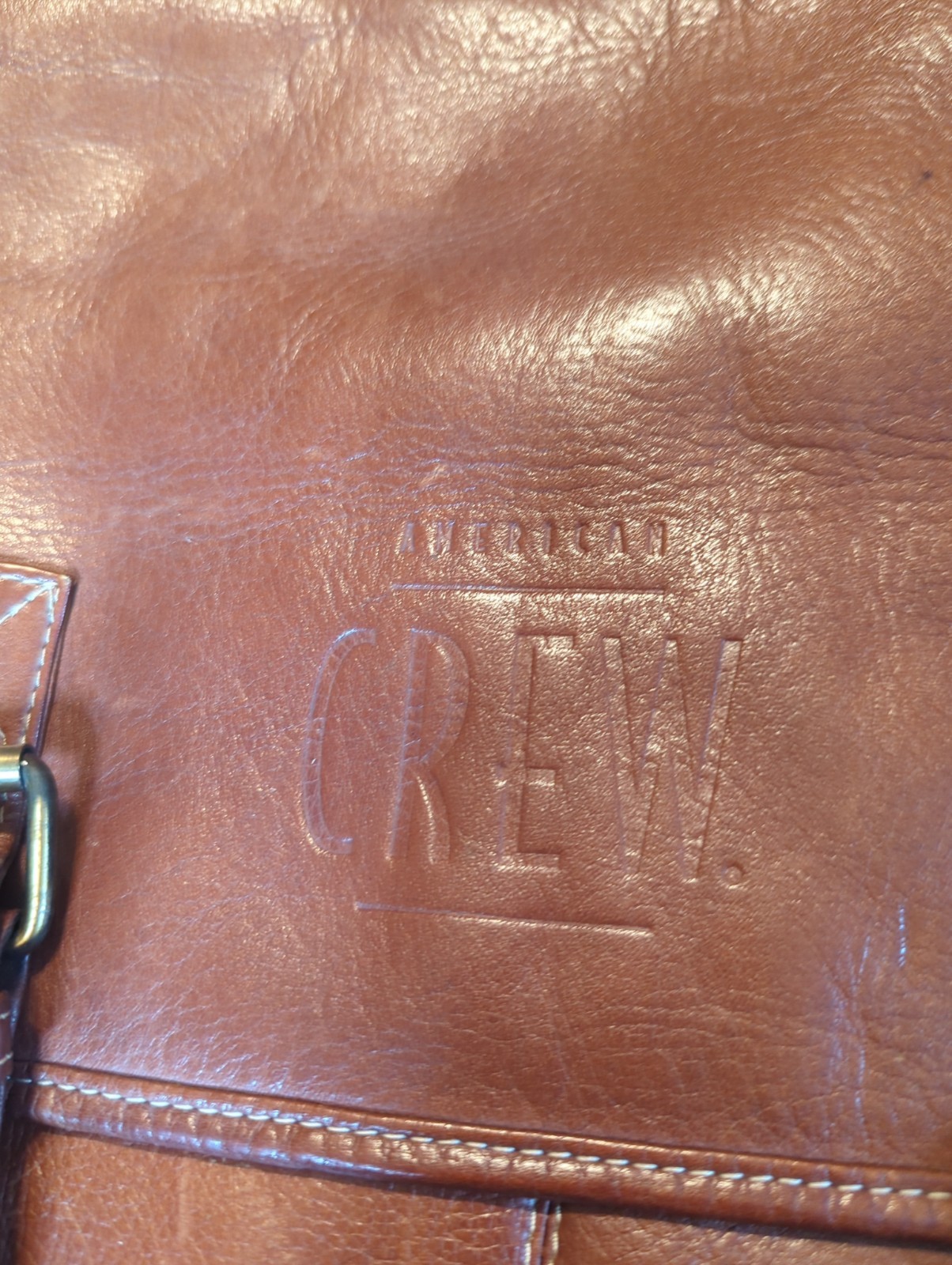 AMERICAN CREW Men’s Leather Messenger Work Bag Crossbody Bag Brown