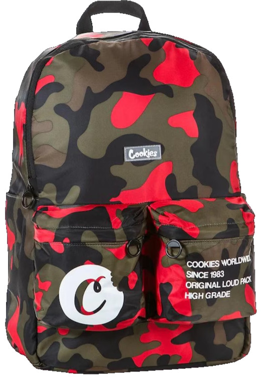 COOKIES Canvas Smell Proof Orion Backpack 22.8L – Large Red Camo NWOT