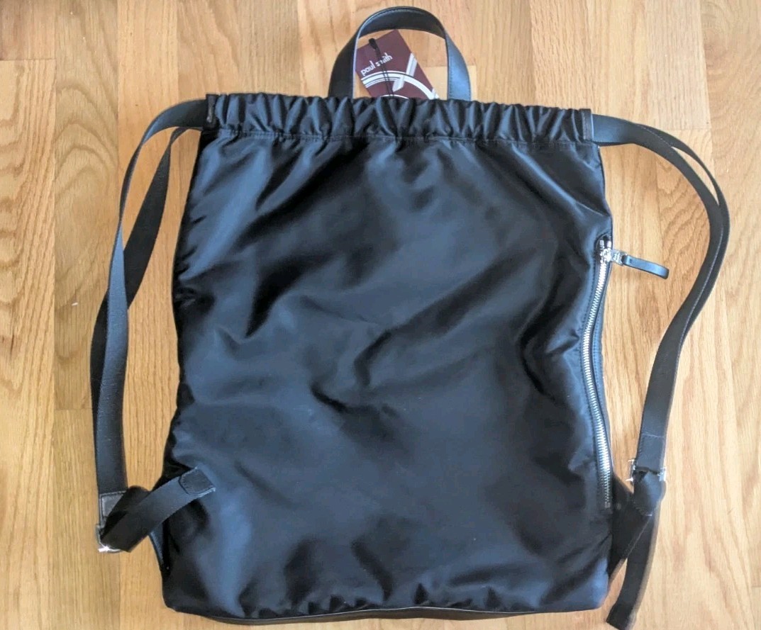 Paul Smith 50th Anniversary Collection Spaghetti Bag/Backpack w/Tag Black Orange