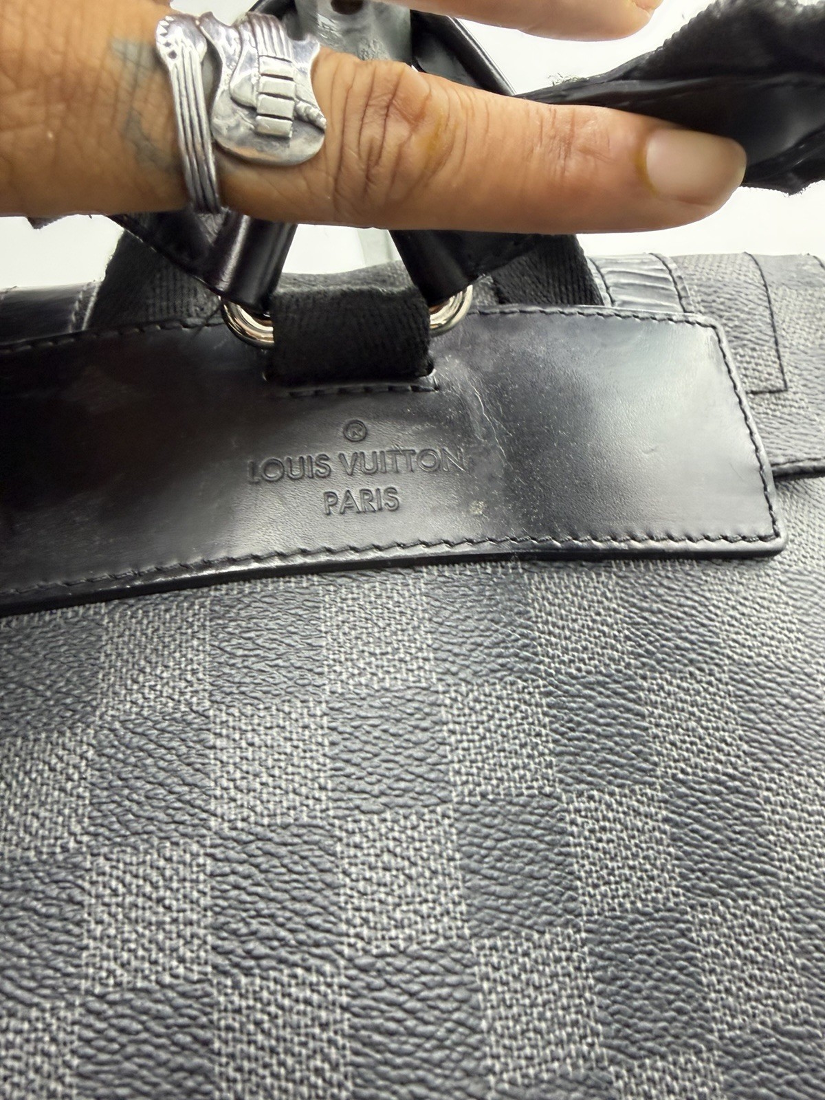 Louis Vuitton Christopher MM Black Damier Graphite Canvas Backpack