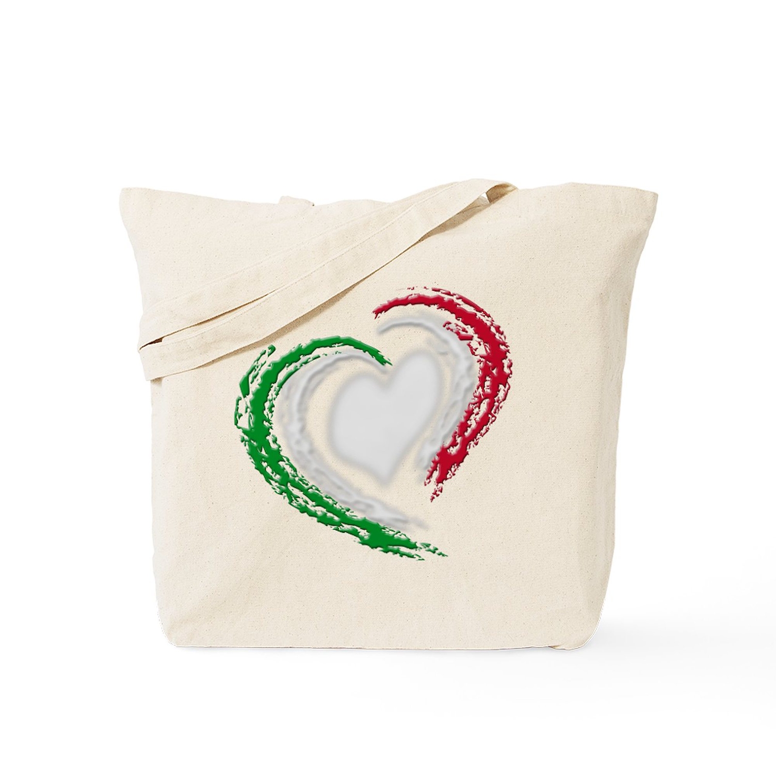 CafePress Italian Heart Natural Canvas Tote Bag, Cloth Shopping Bag (882104442)