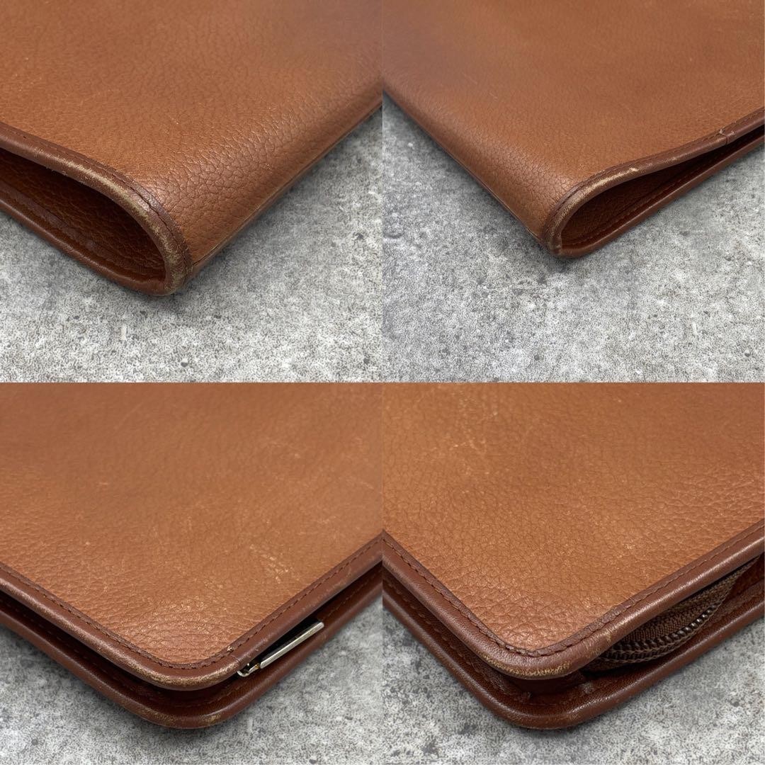 Authentic Burberry Brown Leather Nova Check Clutch Bag, 18cm x 27.5cm, Good Cond