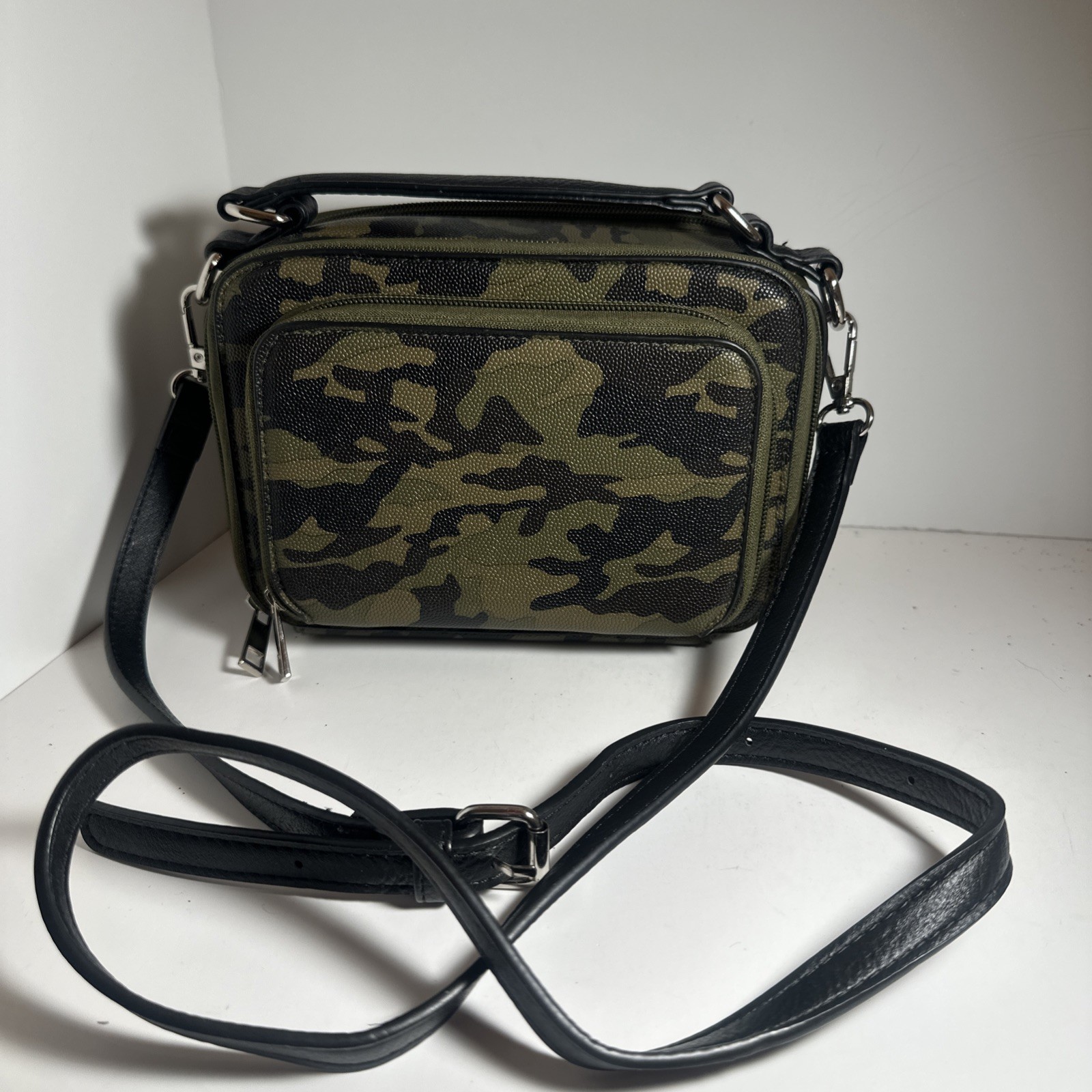 Camouflage Crossbody Shoulder Bag Zip Closer Army Theme