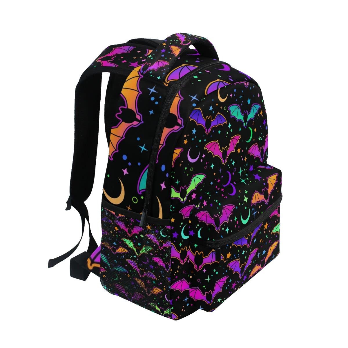 Halloween Rainbow Bats Backpack School Bookbag Lightweight Laptop Backpack fo…