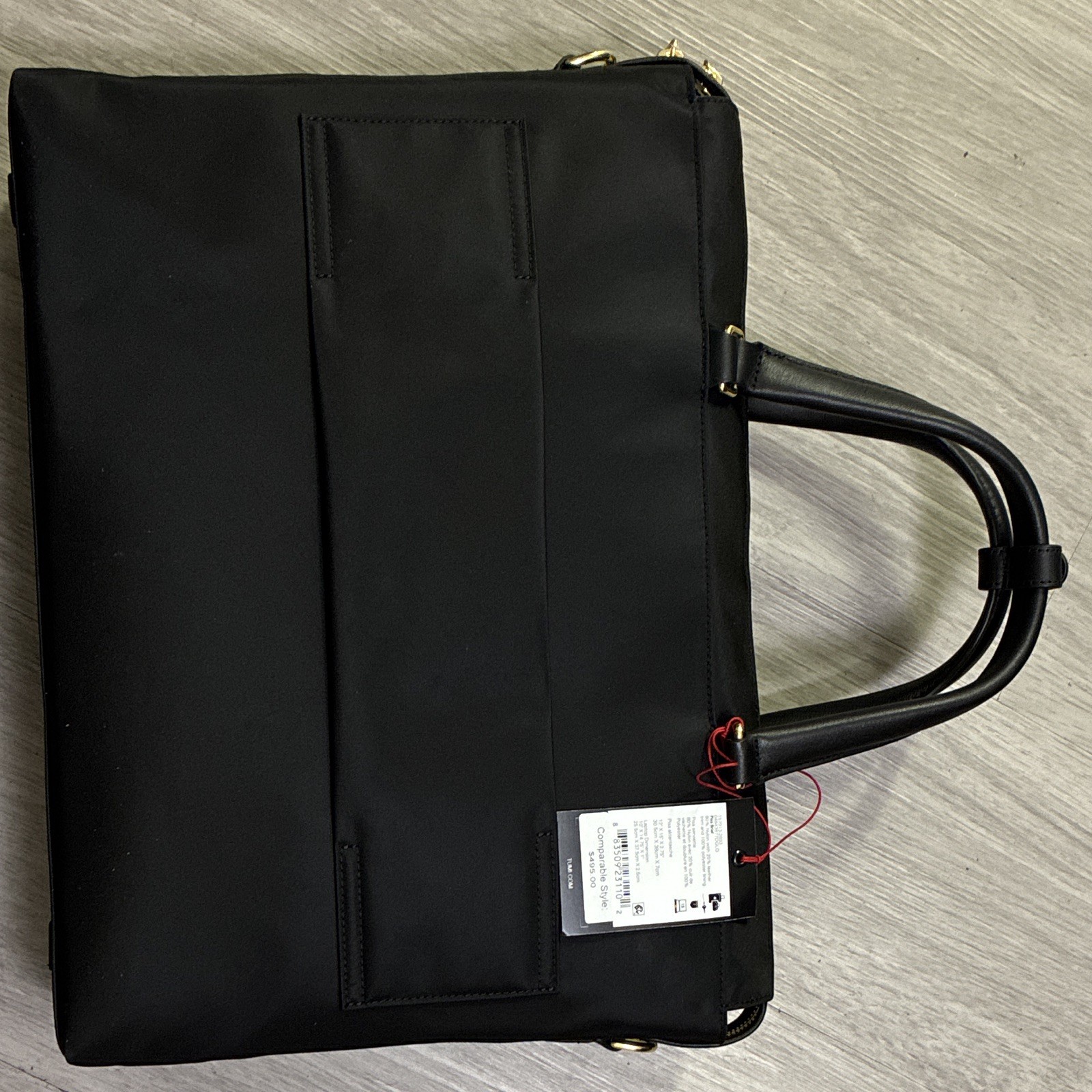 TUMI Black Zip Briefcase/Document Case w/ Outer Pockets, Double Handles