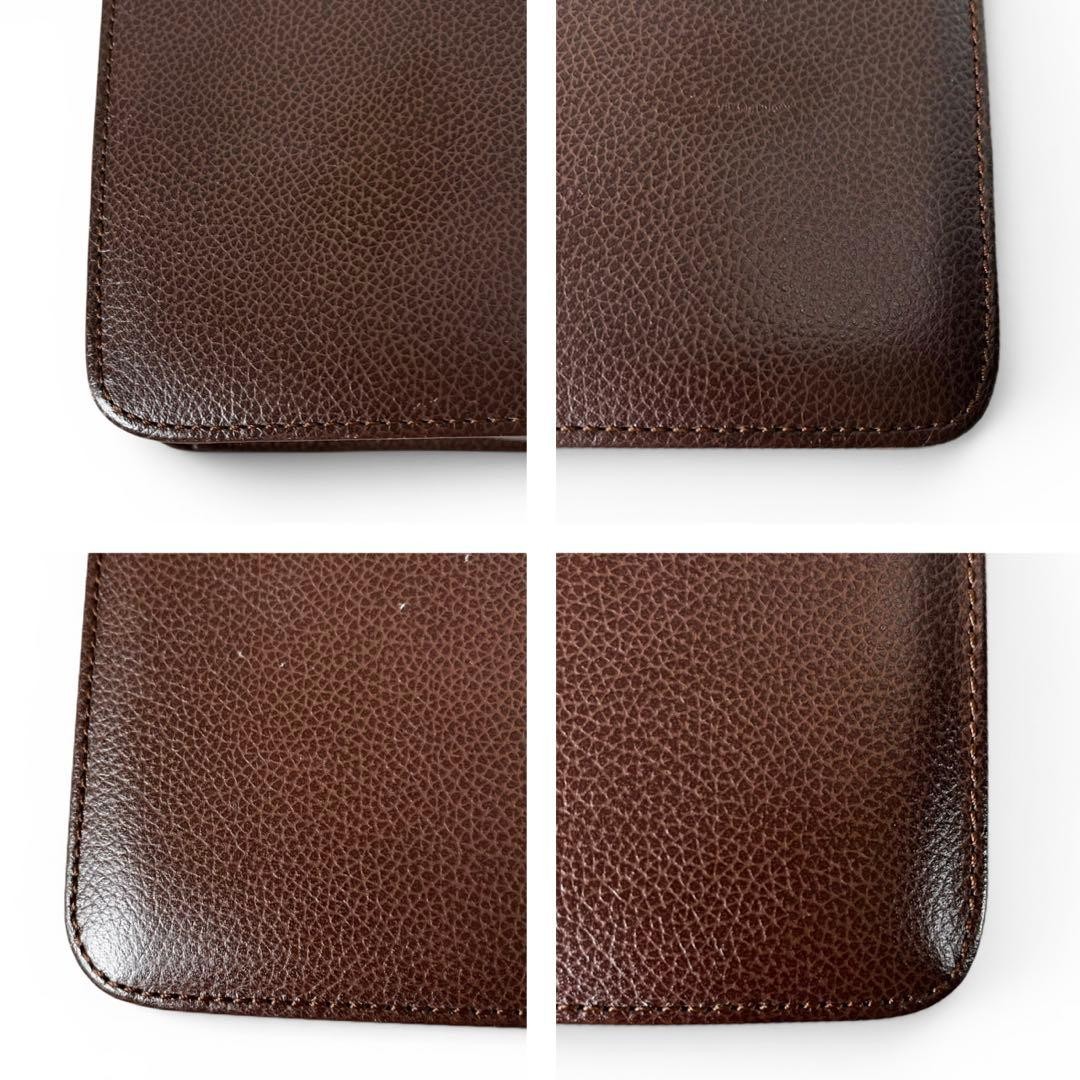 Dunhill Flap Clutch Bag Second Bag Brown Leather Key & Lock Closure Men’s