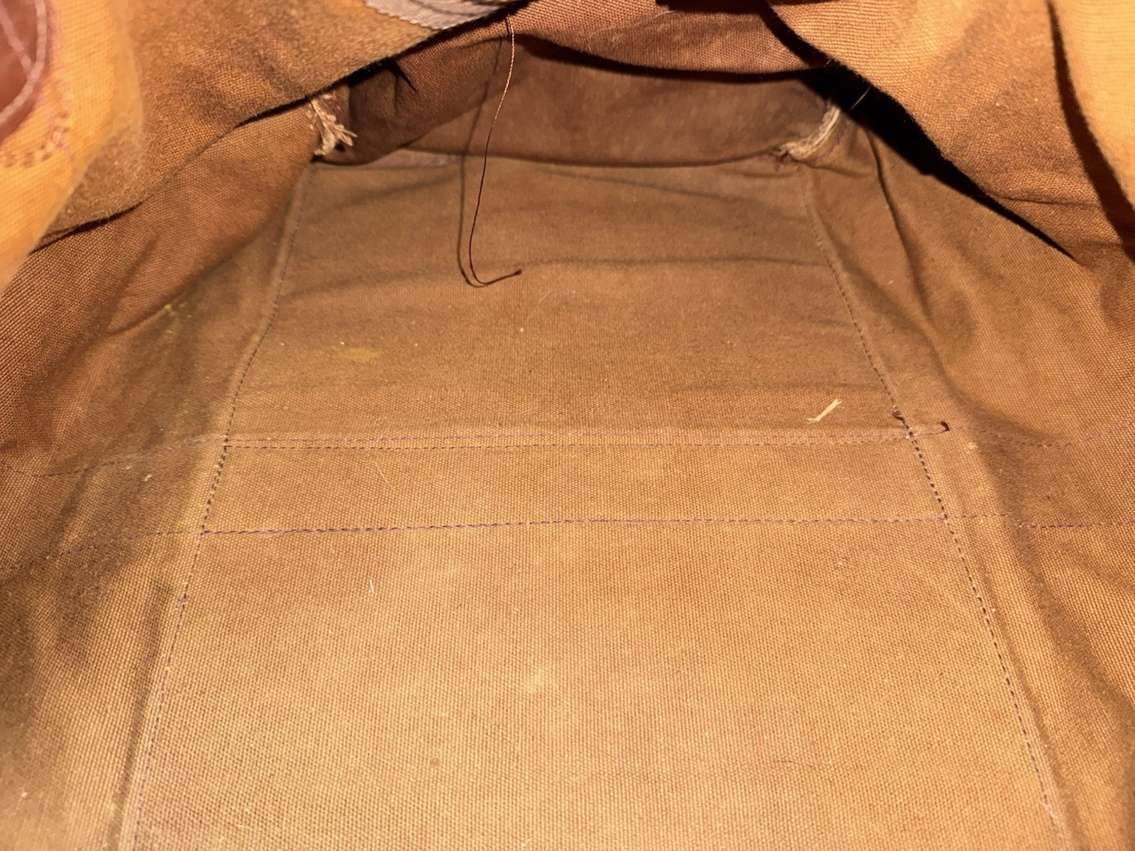 Vintage 70s LL Bean Leather Bottom Canvas Duffle Bag Sportsman Script Tag USA