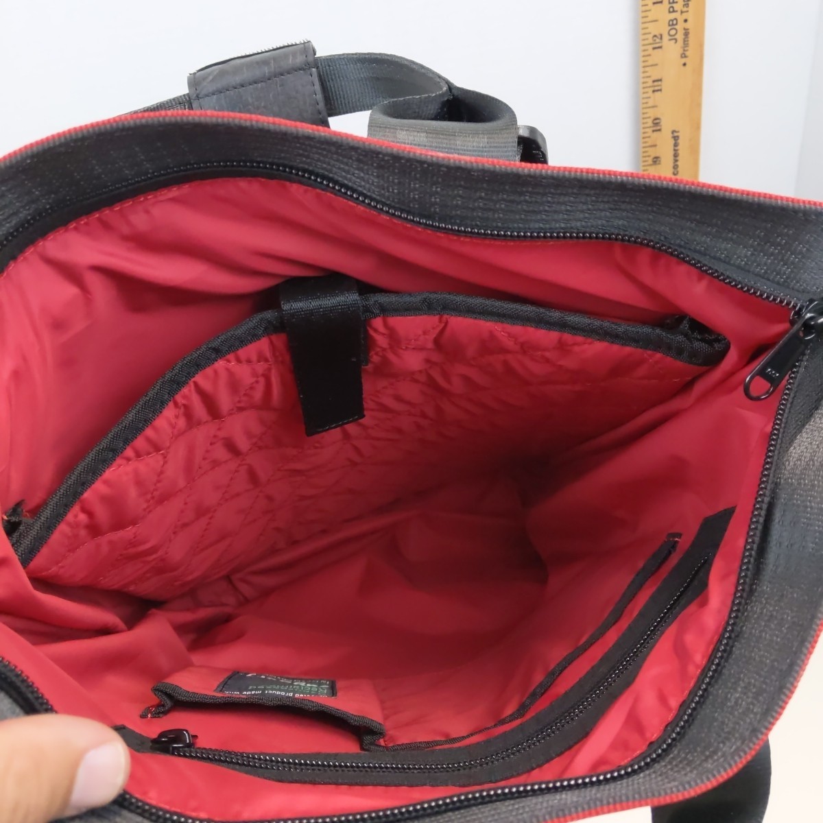 Jaggery Adobe Upcycled Backpack Black Red Repurposed Material Eco Friendly Bag