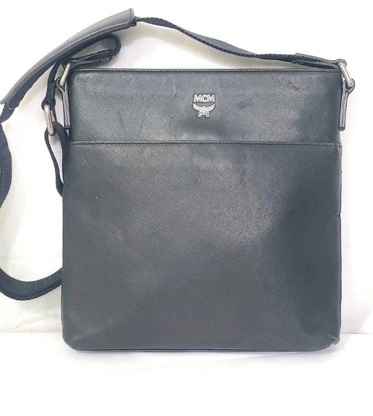 Mcm Messenger Bag Black Leather Messenger Bag Unisex