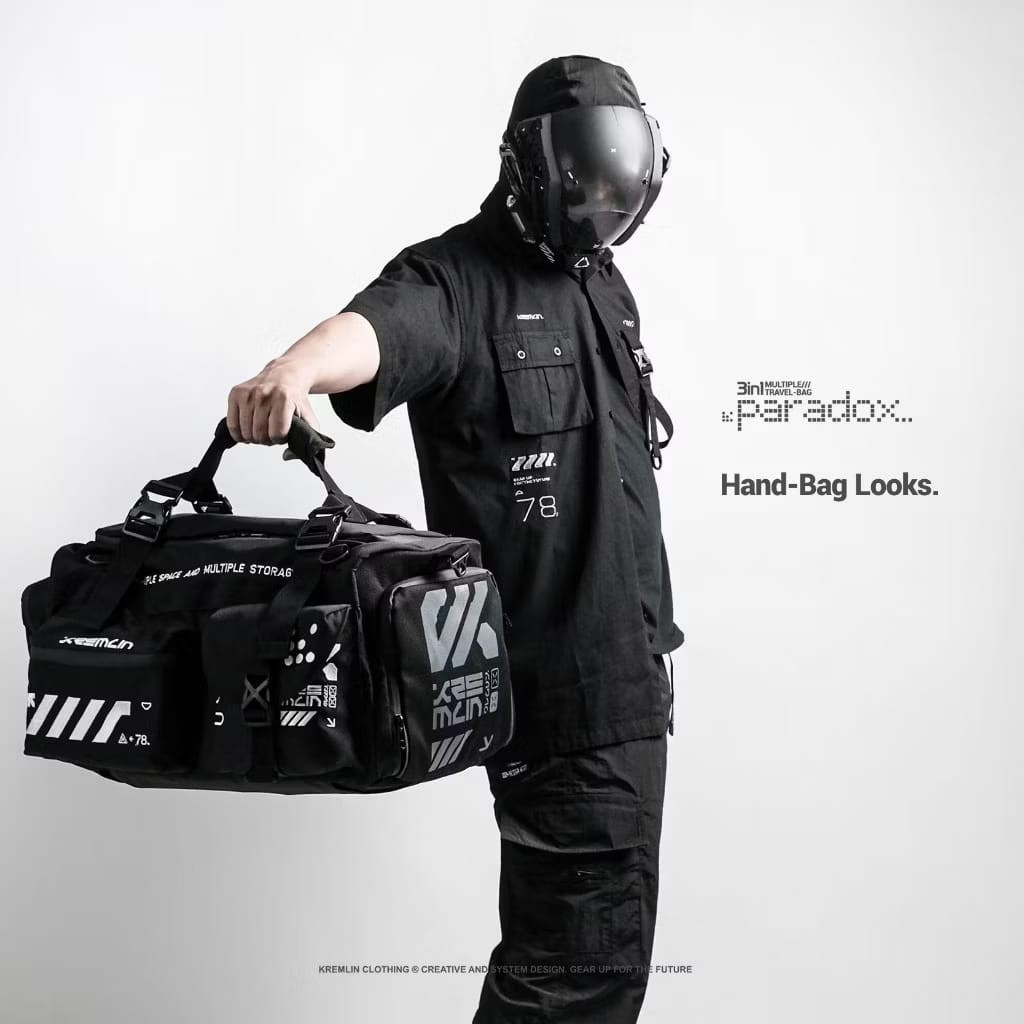 Kremlin Paradox 3 in 1 Backpack Duffle Travel Bag Futuristic Fullzip Crossbody