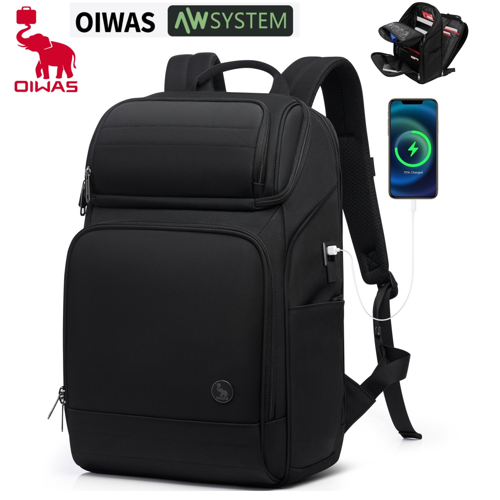 OIWAS Men Backpack for Business Travel 15.6″ Laptop Backpack 23L Large Work Bag