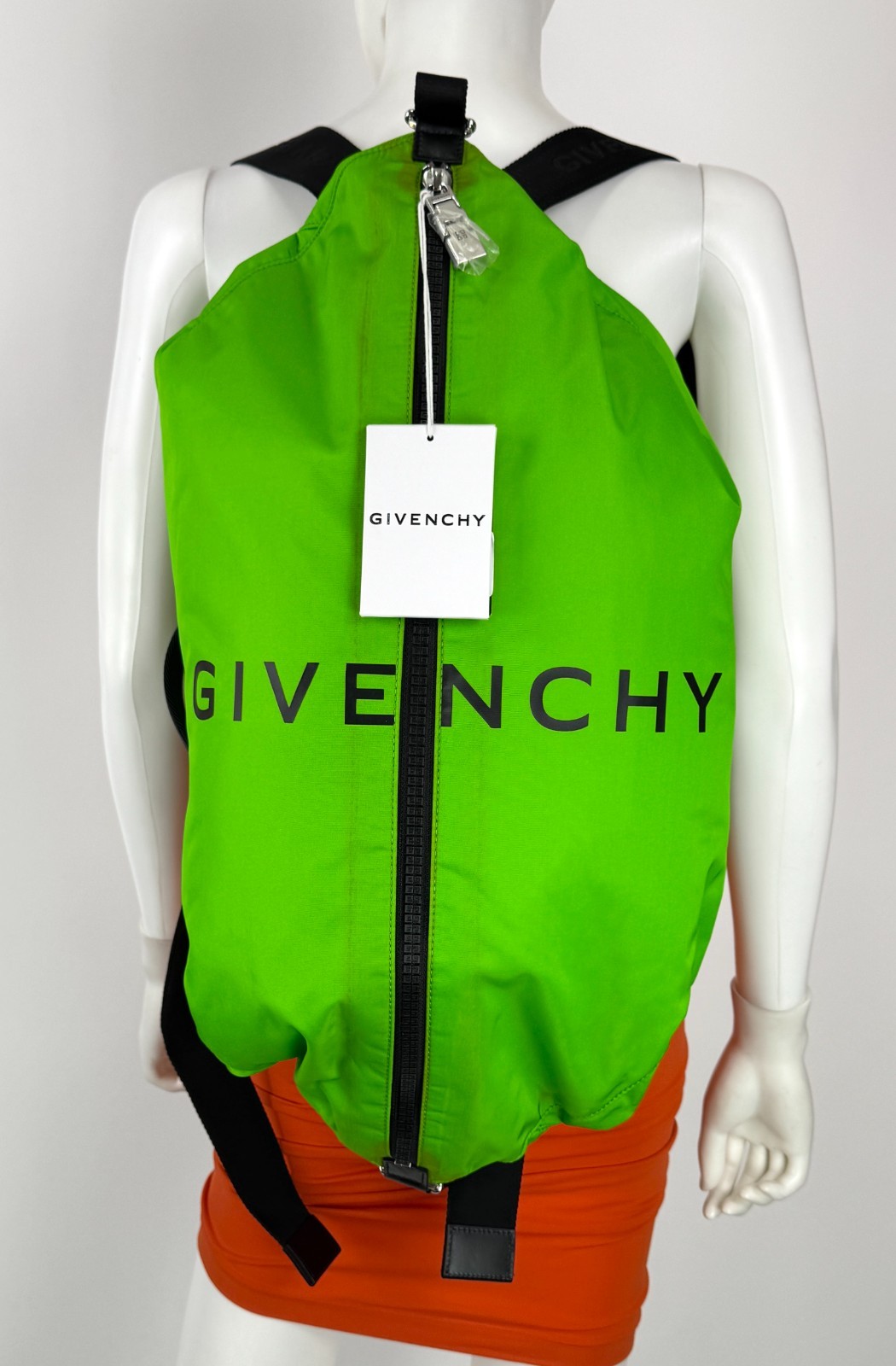 $1,250 Givenchy NWT Auth Green G Zip Duffel Bag Backpack Pockets Handle Adjust
