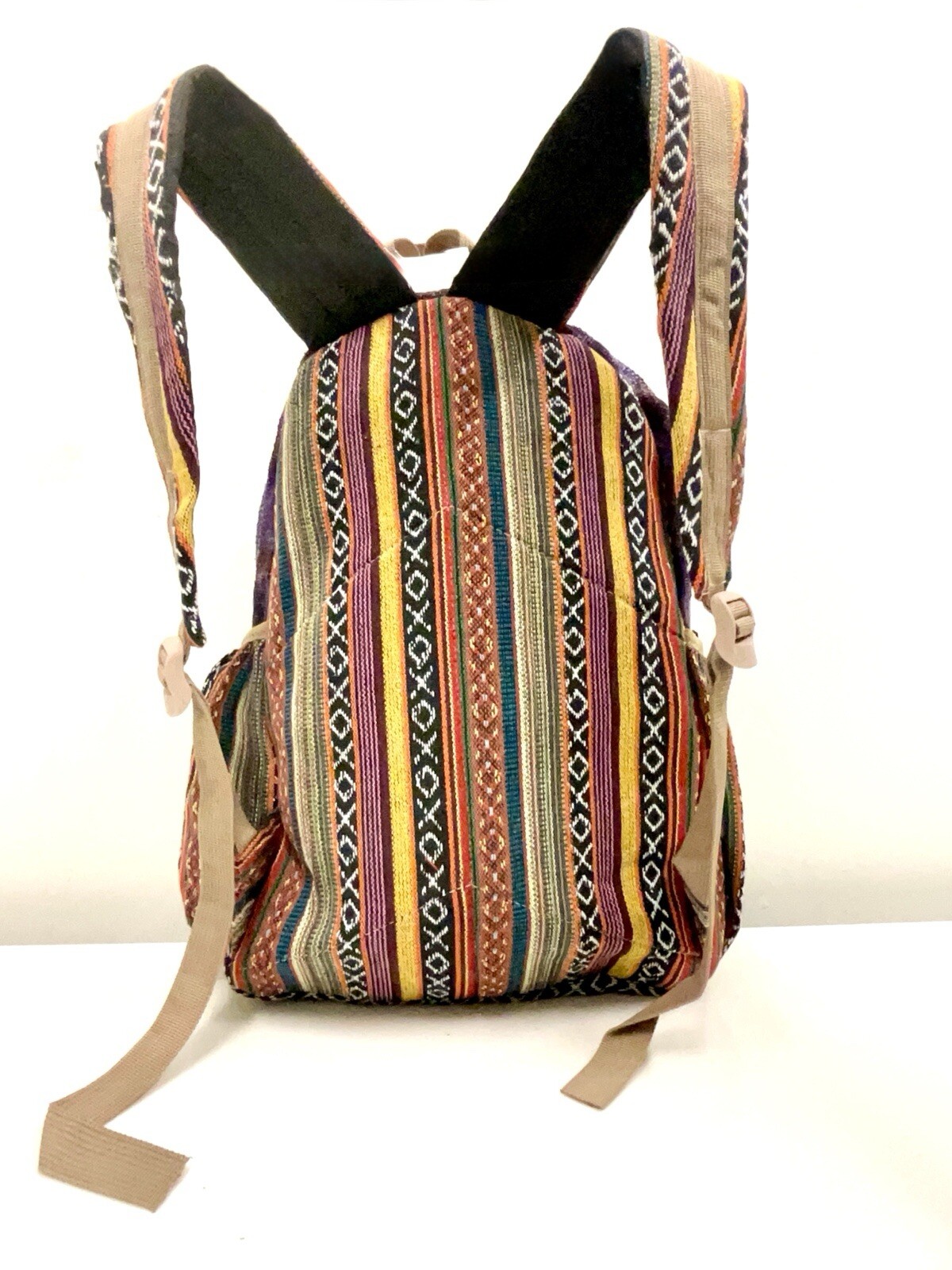 Hemp Backpack (OWL) With Laptop Pocket Nepal Fair Trade Hiking Boho bag