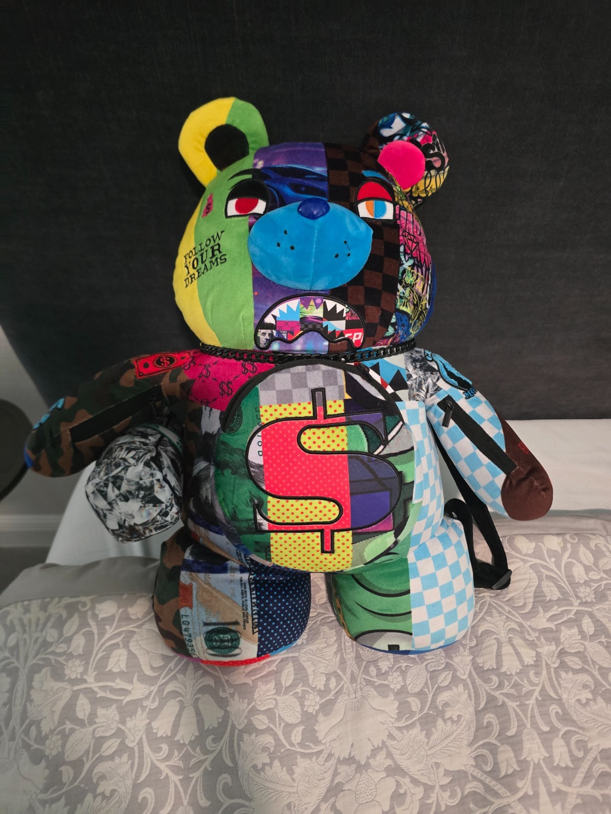 sprayground teddy bear limited edition backpack