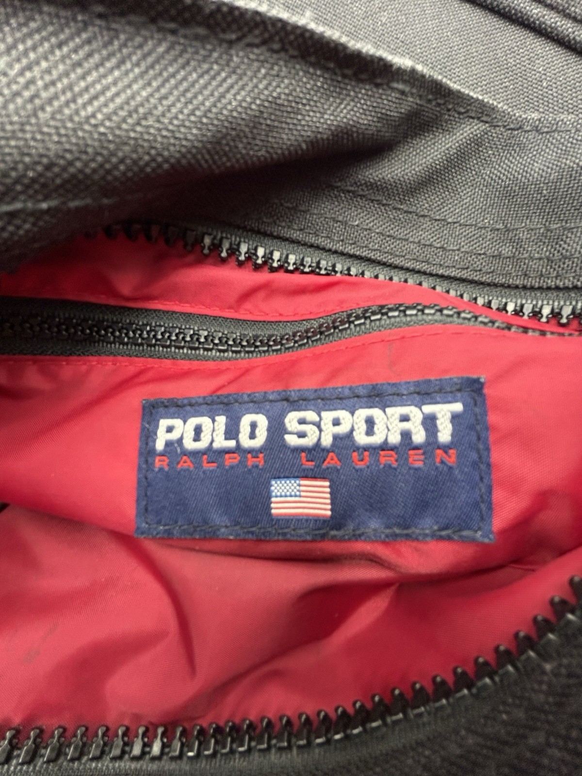 VTG Polo Sport Ralph Lauren Messenger Bag Black Shoulder Crossbody 90’s