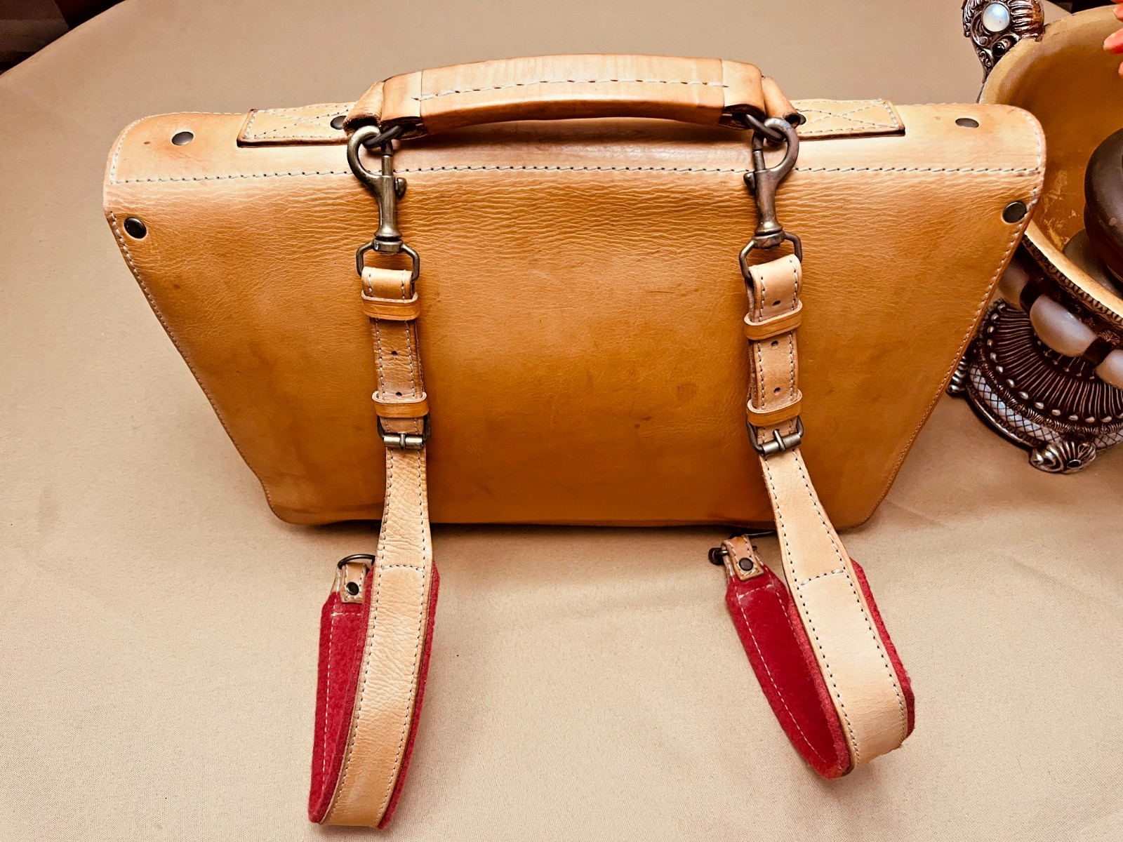 ORIGINAL BREE Thick Tan Leather Briefcase / Satchel / Backpack – GERMANY