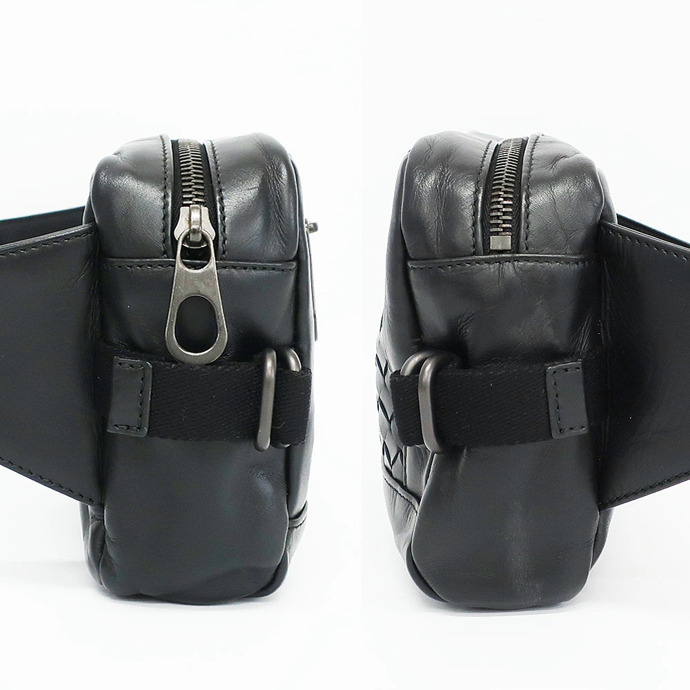Bottega Veneta Fanny Pack Intrecciato Black Leather B06739595V