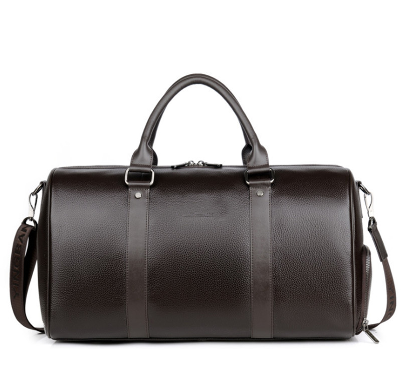 US New Men Leather Duffel Shoulder Bag Large Travel Overnight Luggage Handbag