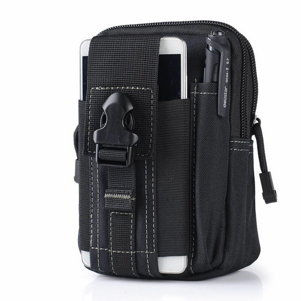 Tactical Cell Phone Pouch Holster Molle Flashlight EDC Waist Bag for Men Hunting