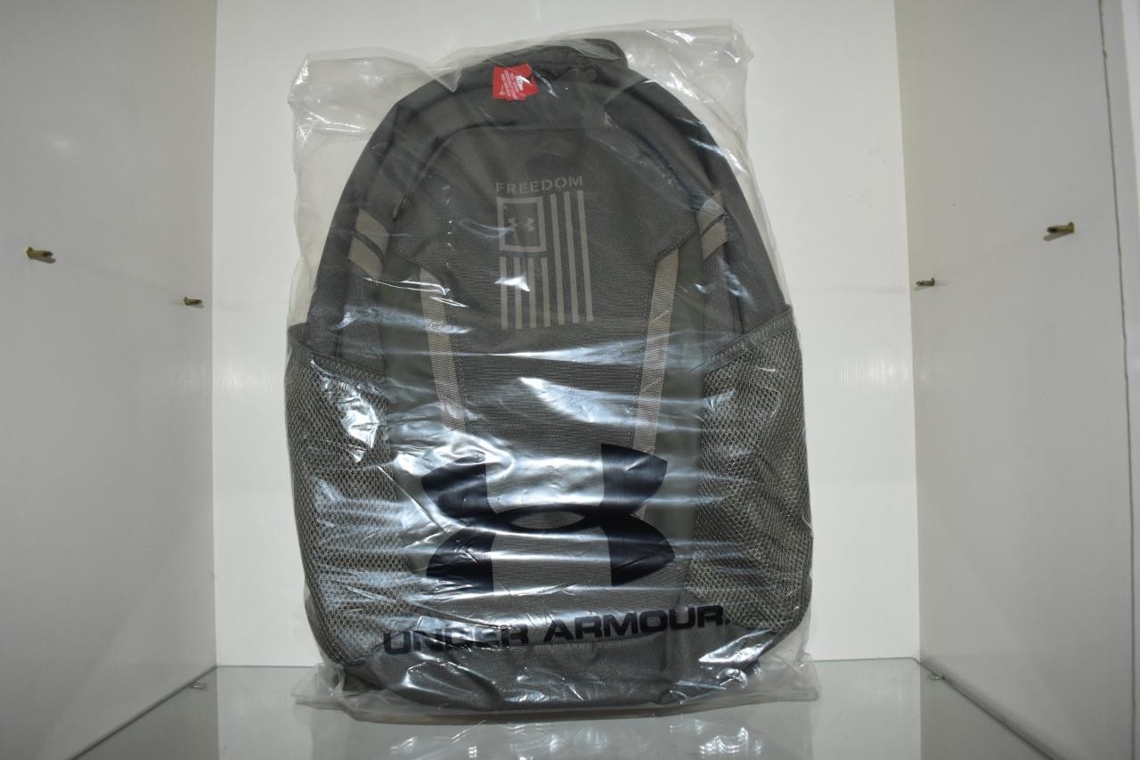 Under Armour Hustle 6.0 Freedom Backpack 1387535 390 Marine OD Green / Bayou NWT