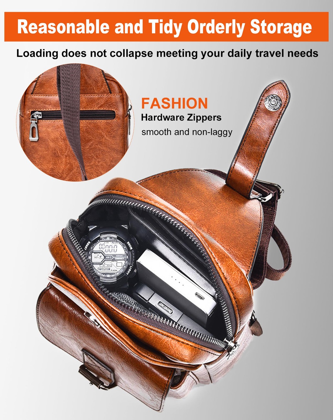 Men’s Leather Crossbody Sling Bag – Anti-Theft Multi-pocket Shoulder Bag for …