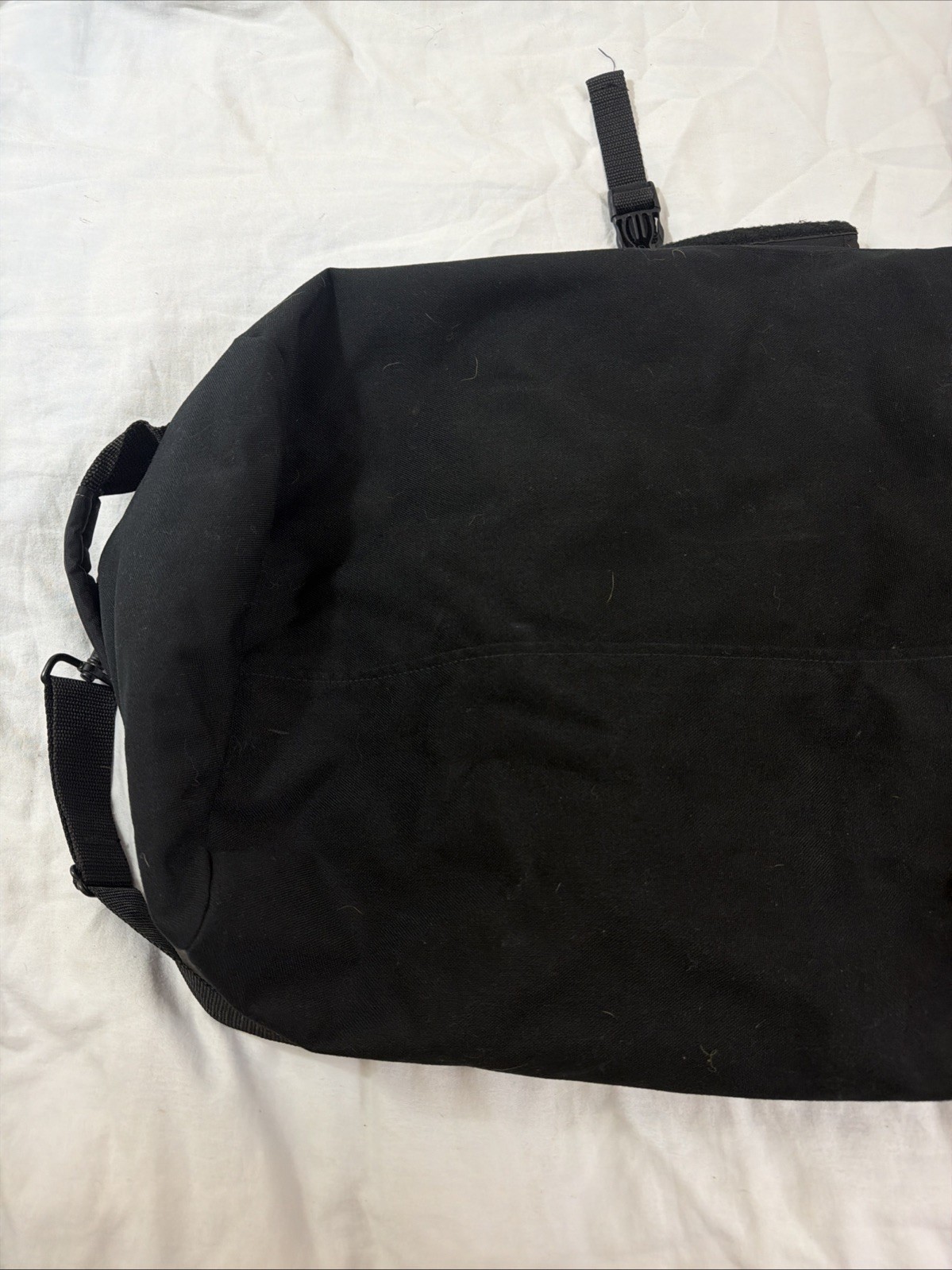 LL Bean Black Duffle Bag With Shoulder Strap Large 33x18x11