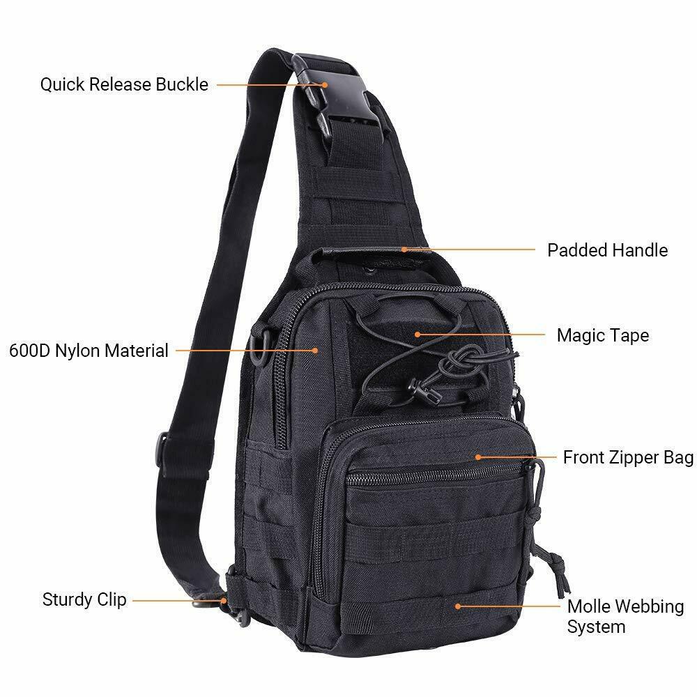 Tactical Compact EDC Sling Bag – Concealed Carry Shoulder Bag for Travel Hiking