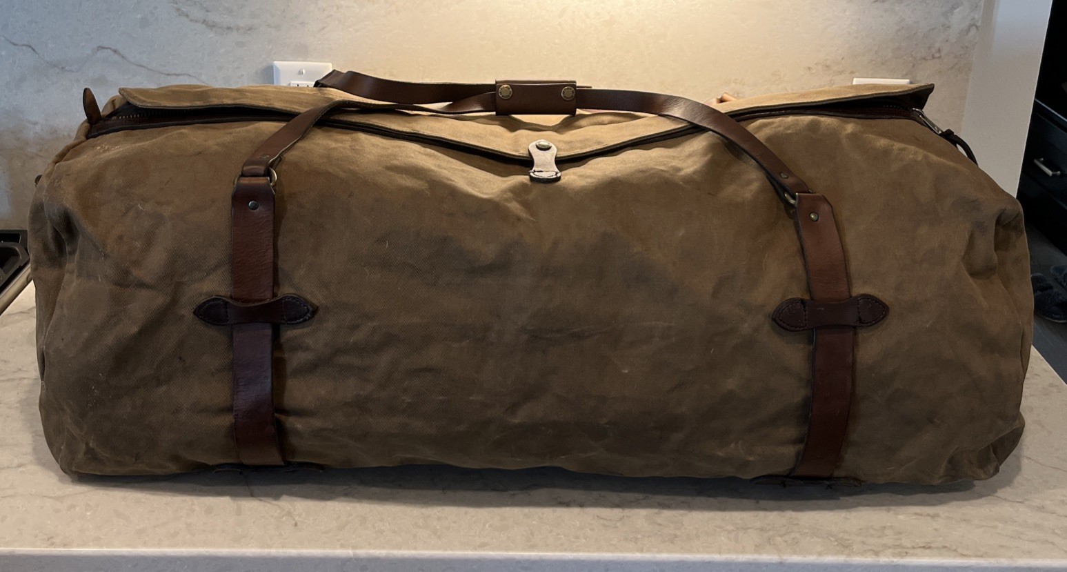 Vintage Filson XL Duffle Bag | Style 224 | Tan Patina | Talon Era | Made in USA