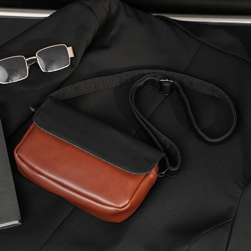 Retro Shoulder Bag Men Crossbody Street Fashion Soft Leather Messenger Handbags