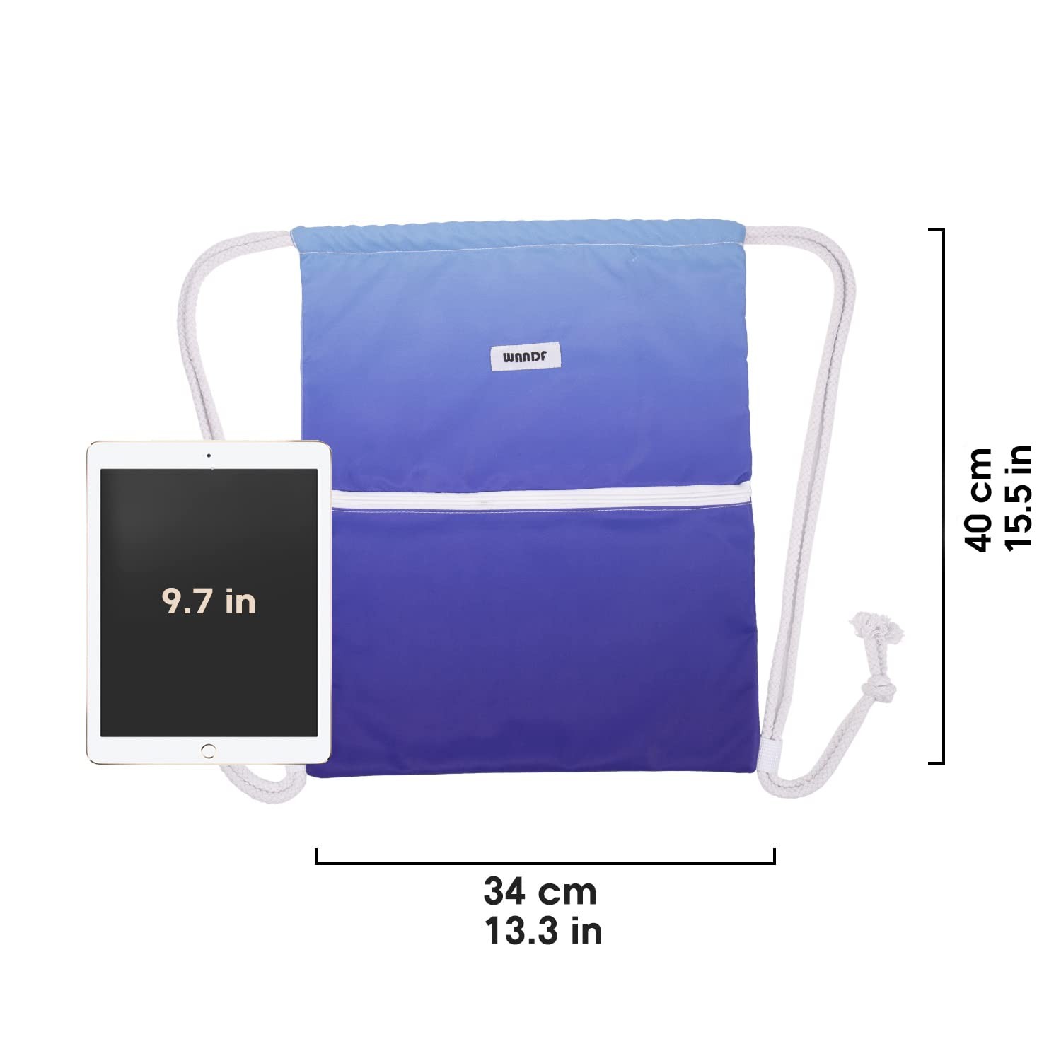 Drawstring Backpack Water Resistant Nylon for Gym, Shopping, Sport, Yoga (Blue)