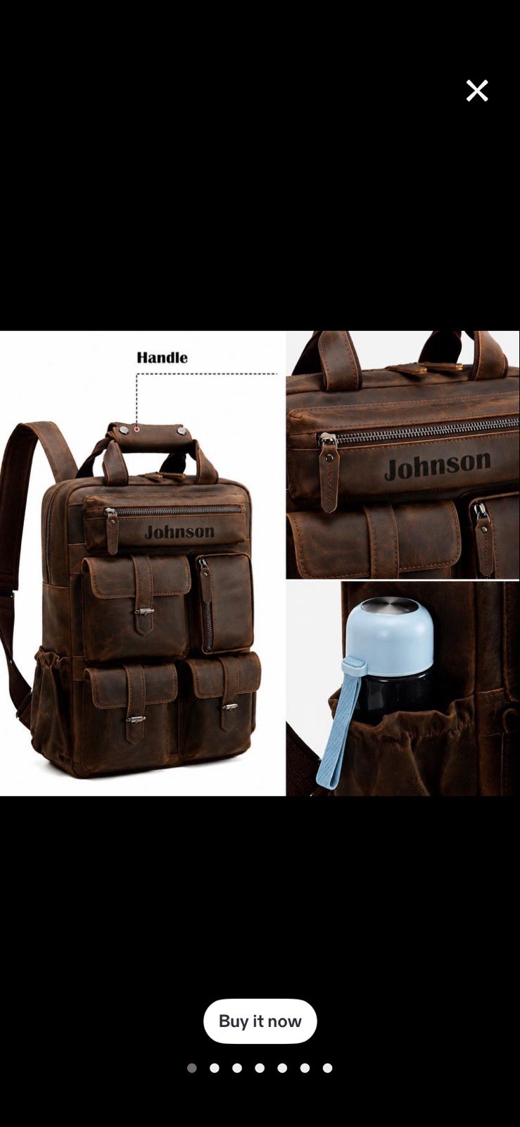 Crazy Horse Leather Backpack – Handmade Men’s Laptop Backpack |Custom NAme