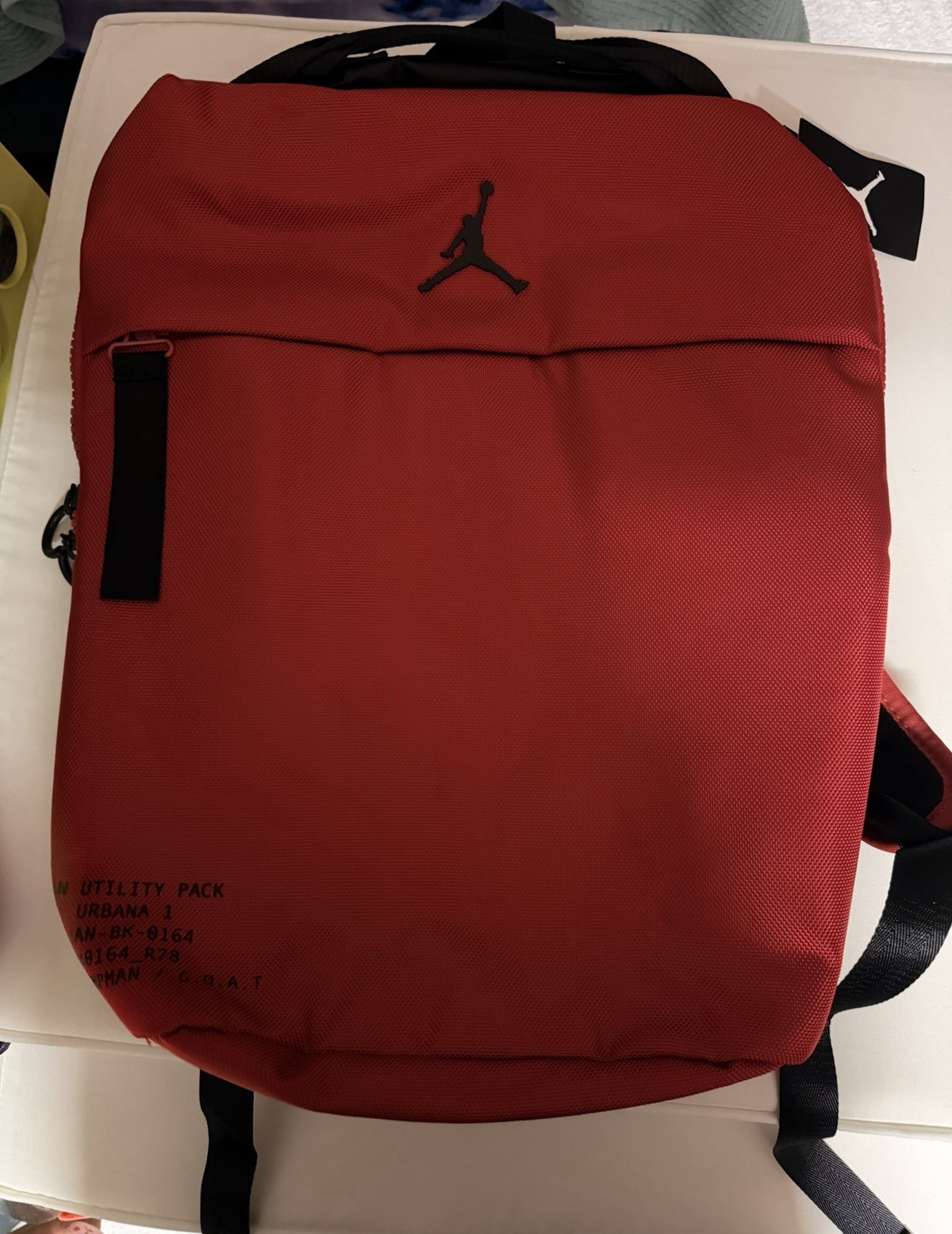 Jordan Utility Pack Red/Black Backpack Zip, Adjustable Straps, Pockets