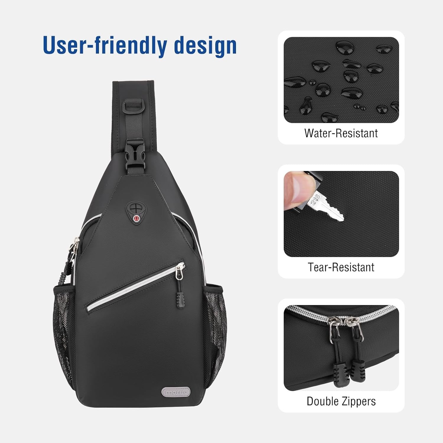 Lightweight Black Sling Backpack for Men – Ideal for Hiking and Casual Travel
