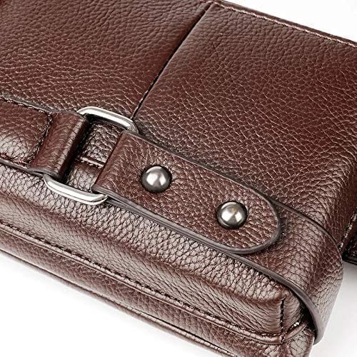 Mens Leather Sling Bag Chest Shoulder Backpack Waterproof Crossbody Travel Pack