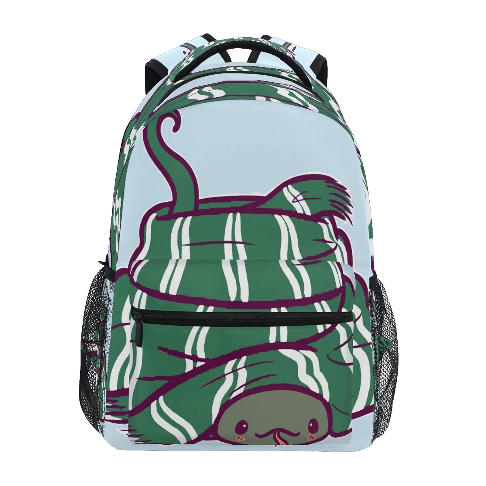 Cute Animal Snake School Backpack Lightweight Laptop Daypack 16×11.4×6.9 In