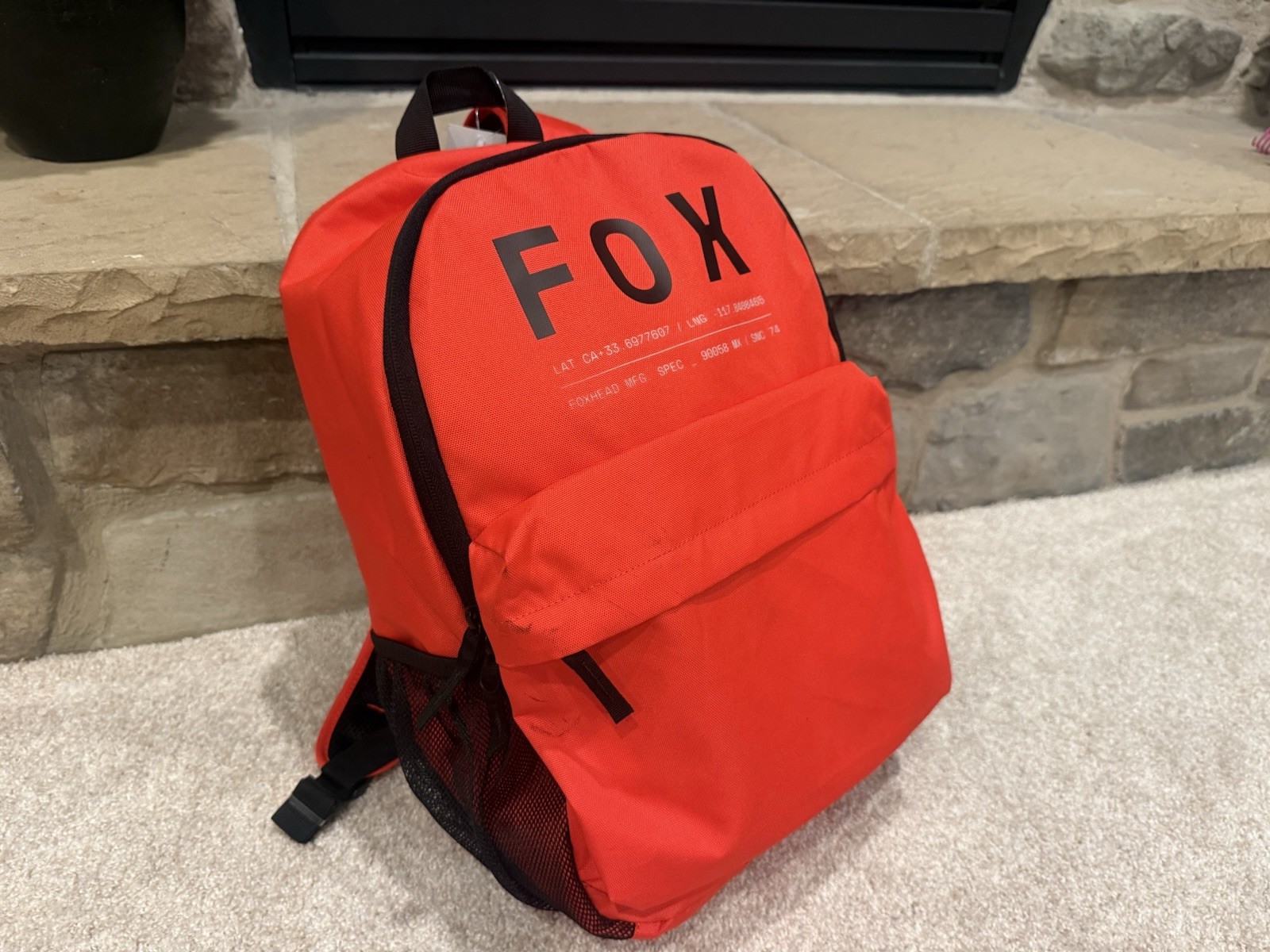 Fox Cleanup Backpack – Red w/ Internal laptop sleeve & side mesh pockets
