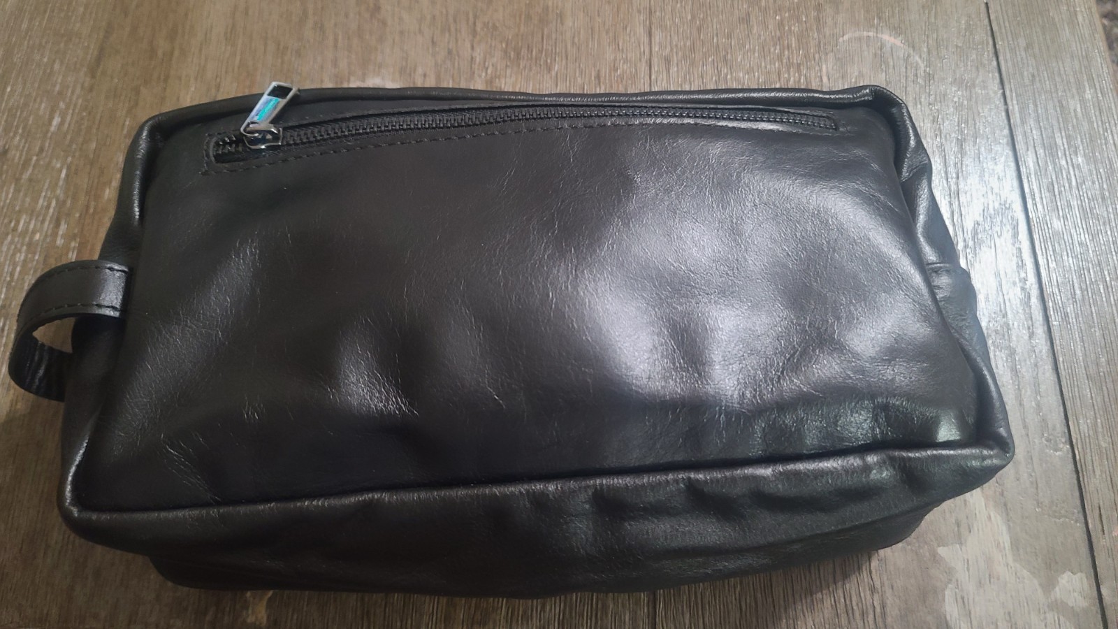 NWOT MASSEI VACCHETTA MARIO LUXURY LEATHER BLACK DOPP KIT HANDMADE ITALIAN