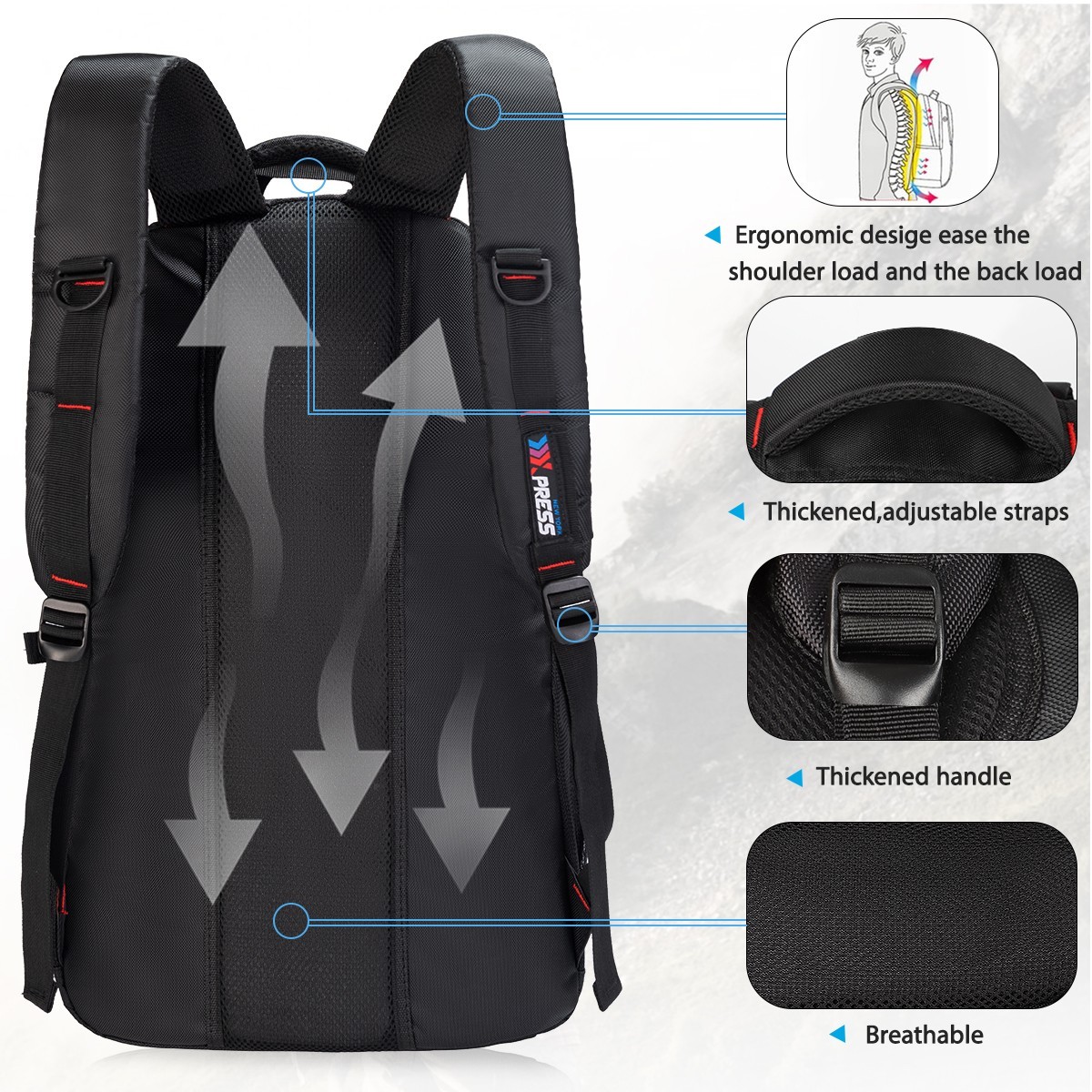 Travel Backpack Waterproof Large Capacity Multi-Pocket Outdoor Climbing Backpack