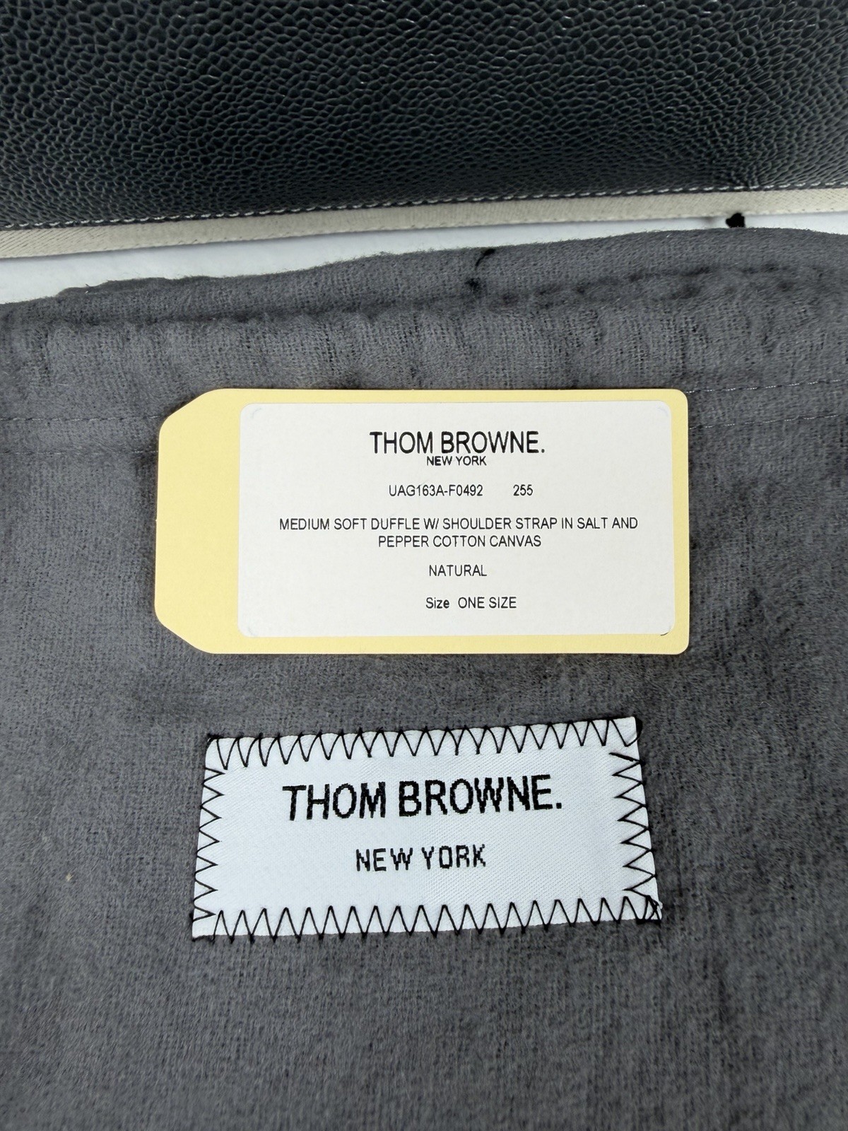 Thom Browne Tricolor Canvas Leather Medium Duffle Tote Bag NEW w/ Dust Bag