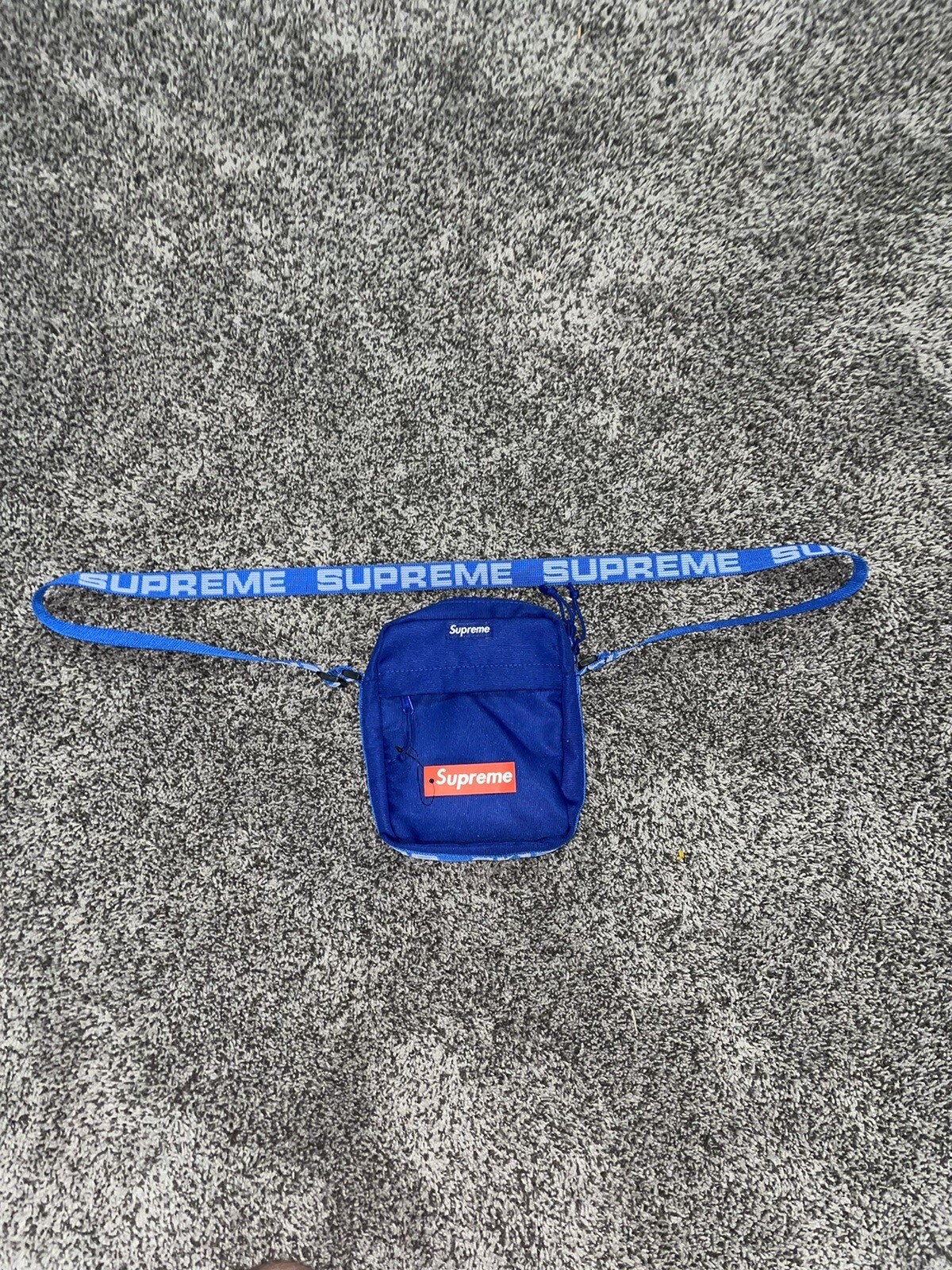Supreme Shoulder Bag SS18 Royal Blue + Supreme Woven Stripe Coin Pouch