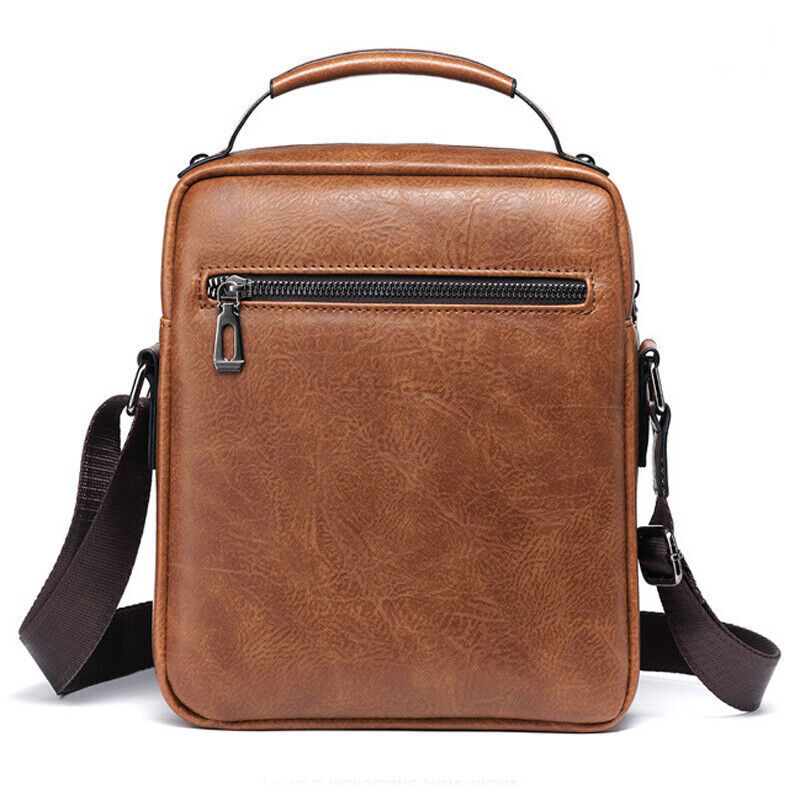 Men’s Business pu Leather Shoulder/Messenger Bag 8″ Handbag Outdoor Sport Bag B