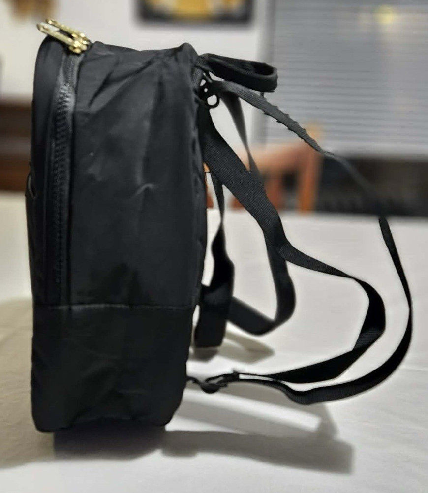 Adidas Linear Mini Backpack Black Gold Zip Small Travel Bag Unisex Excellent