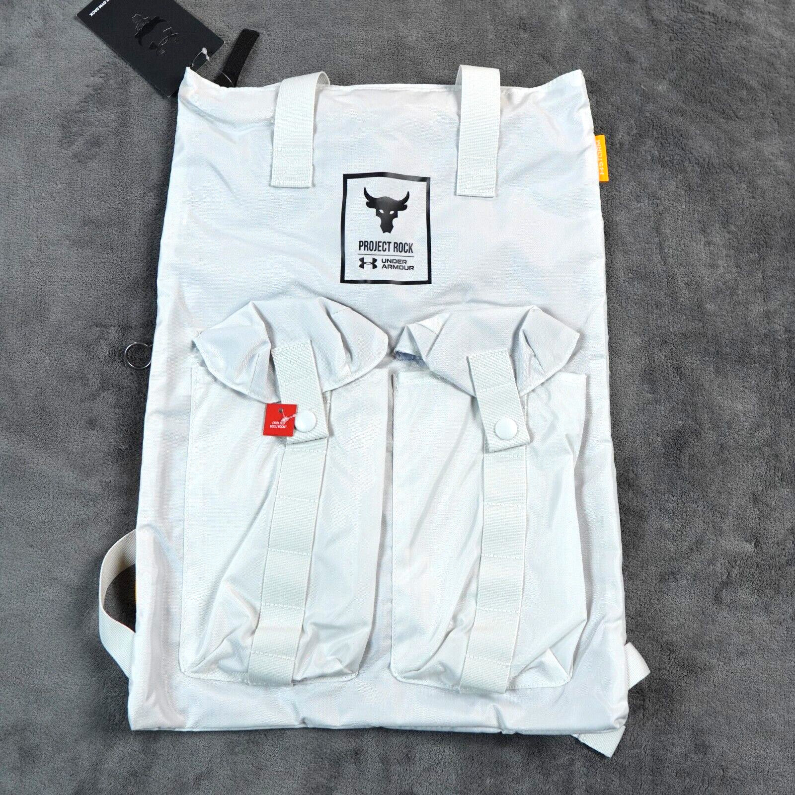Under Armour UA Bag 19 Litre Project Rock Training Gym Sack White Clay 1369226