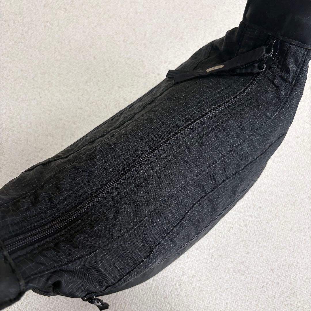 Authentic PORTER Yoshida Nylon Desert Shoulder Bag Black 23x34cm Damaged Bottom,