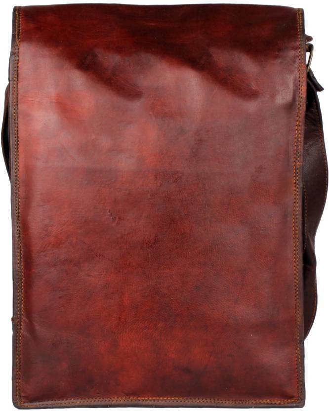 Vintage Men’s Real Leather Bag Vintage Laptop Messenger Man Briefcase Satchel